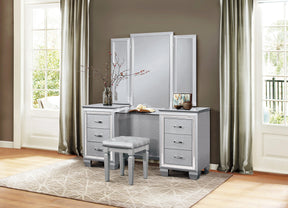 Allura Silver Vanity Dresser with Mirror by Homelegance at Eve Furniture