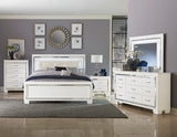 Allura White California King LED Upholstered Panel Bed by Homelegance at Eve Furniture