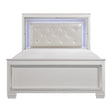 Allura White California King LED Upholstered Panel Bed by Homelegance at Eve Furniture