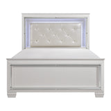 Allura White California King LED Upholstered Panel Bed by Homelegance at Eve Furniture