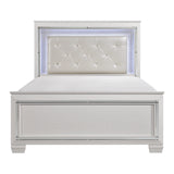 Allura White Full LED Upholstered Panel Bed by Homelegance at Eve Furniture
