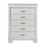 Allura White LED Upholstered Panel Bedroom Set by Homelegance at Eve Furniture