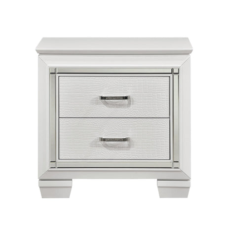 Allura White LED Upholstered Panel Bedroom Set by Homelegance at Eve Furniture