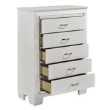 Allura White LED Upholstered Panel Bedroom Set by Homelegance at Eve Furniture