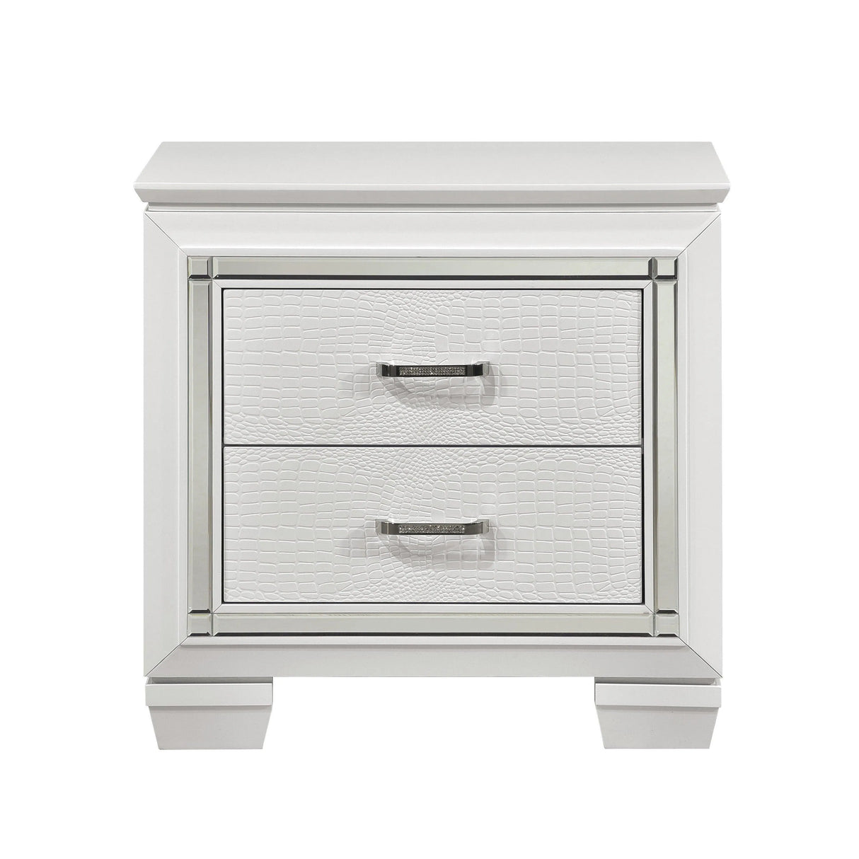 Allura White LED Upholstered Panel Bedroom Set by Homelegance at Eve Furniture