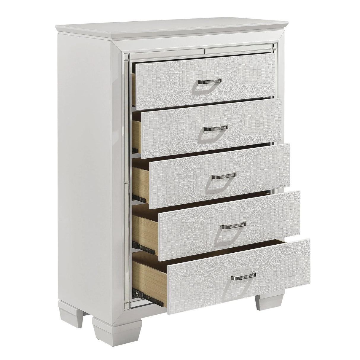 Allura White LED Upholstered Panel Youth Bedroom Set by Homelegance at Eve Furniture