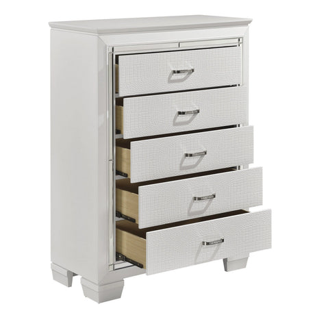 Allura White LED Upholstered Panel Youth Bedroom Set by Homelegance at Eve Furniture