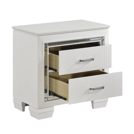 Allura White LED Upholstered Panel Youth Bedroom Set by Homelegance at Eve Furniture