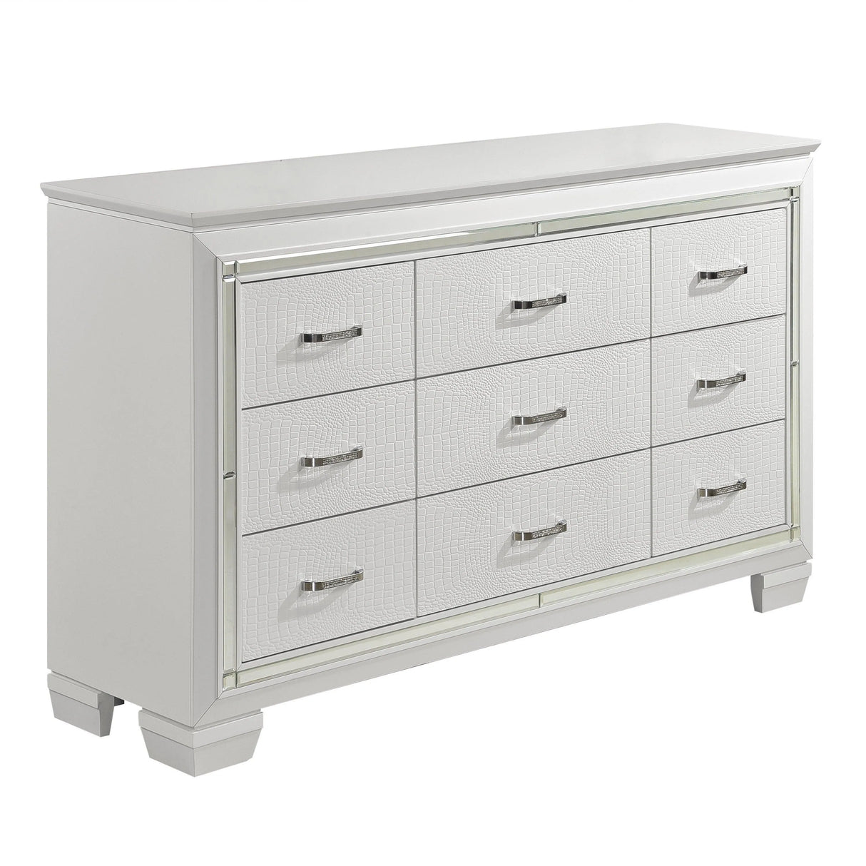 Allura White LED Upholstered Panel Youth Bedroom Set by Homelegance at Eve Furniture