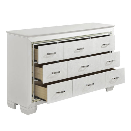 Allura White LED Upholstered Panel Youth Bedroom Set by Homelegance at Eve Furniture
