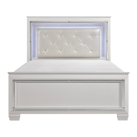 Allura White LED Upholstered Panel Youth Bedroom Set by Homelegance at Eve Furniture