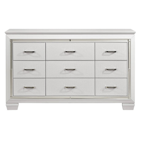 Allura White LED Upholstered Panel Youth Bedroom Set by Homelegance at Eve Furniture