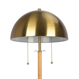 Allure 2-Light Floor Lamp, Gold Brass, Natural Rattan Tube , Double On/Off Pull Chain by Ashcroft Furniture at Eve Furniture