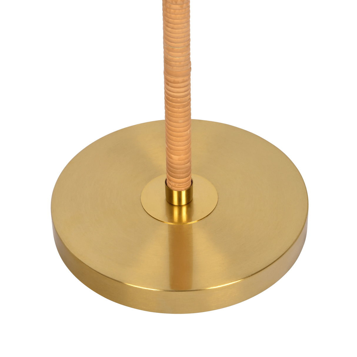 Allure 2-Light Floor Lamp, Gold Brass, Natural Rattan Tube , Double On/Off Pull Chain by Ashcroft Furniture at Eve Furniture