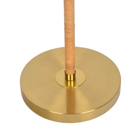 Allure 2-Light Floor Lamp, Gold Brass, Natural Rattan Tube , Double On/Off Pull Chain by Ashcroft Furniture at Eve Furniture