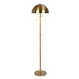 Allure 2-Light Floor Lamp, Gold Brass, Natural Rattan Tube , Double On/Off Pull Chain by Ashcroft Furniture at Eve Furniture
