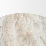 Allyson 32" Round Medium Brown Wood w/ Pink Marble Top Bistro Table by Mercana at Eve Furniture