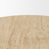 Allyson 36" Light Wood Base w/ Travertine Top Coffee Table by Mercana at Eve Furniture
