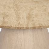 Allyson 36" Light Wood Base w/ Travertine Top Coffee Table by Mercana at Eve Furniture