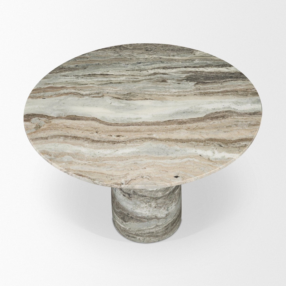 Allyson 42" Round Pedestal Dining Table | Marble | Seats 4 by Mercana at Eve Furniture