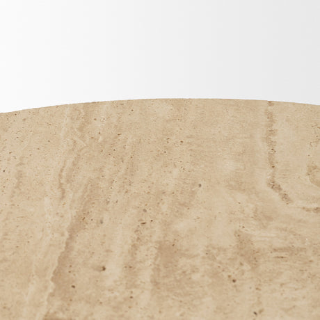 Allyson Light Wood Base w/ Travertine Top Coffee Table by Mercana at Eve Furniture