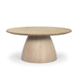 Allyson Light Wood Base w/ Travertine Top Coffee Table by Mercana at Eve Furniture