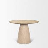 Allyson 42" Light Wood Base w/ Travertine Top Dining Table by Mercana at Eve Furniture