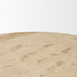 Allyson 42" Light Wood Base w/ Travertine Top Dining Table by Mercana at Eve Furniture