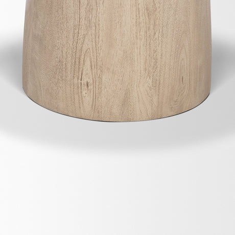 Allyson Light Wood Base w/ Travertine Top Dining Table by Mercana at Eve Furniture