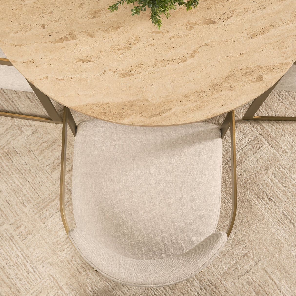 Allyson 42" Light Wood Base w/ Travertine Top Dining Table by Mercana at Eve Furniture