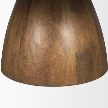 Allyson Round Brown Pedestal w/ Pink Marble Top Coffee Table by Mercana at Eve Furniture