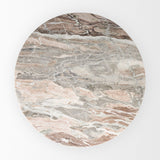 Allyson Round Brown Pedestal w/ Pink Marble Top Dining Table by Mercana at Eve Furniture