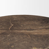 Allyson Round Dark Brown w/ Cappuccino Marble Pedestal Dining Table by Mercana at Eve Furniture