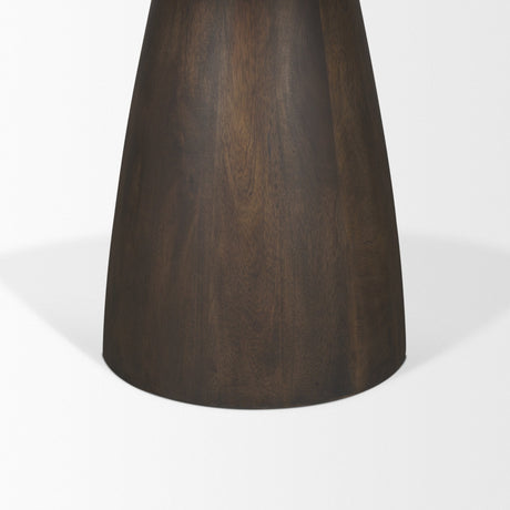 Allyson Round Dark Brown w/ Cappuccino Marble Pedestal Dining Table by Mercana at Eve Furniture