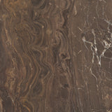 Allyson Round Dark Brown wood w/ Cappuccino Marble Top Bistro Table by Mercana at Eve Furniture