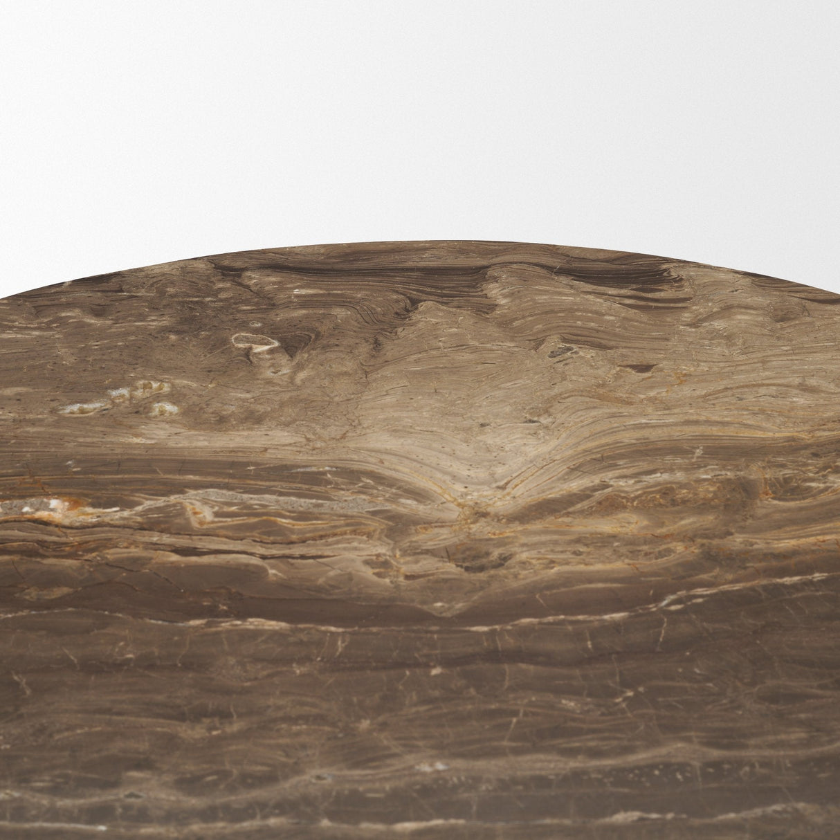 Allyson Round Dark Brown wood w/ Cappuccino Marble Top Bistro Table by Mercana at Eve Furniture