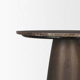 Allyson Round Dark Brown wood w/ Cappuccino Marble Top Bistro Table by Mercana at Eve Furniture