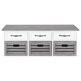 Alma White/Weathered Grey 3-Drawer Storage Bench