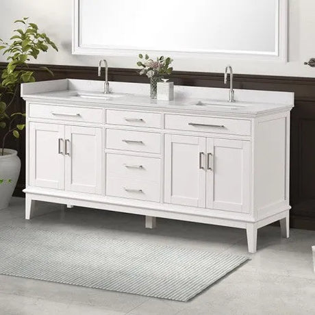 Almeria White Vanity Set with Mirror by Furniture of America at Eve Furniture