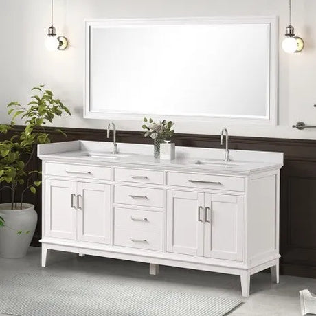 Almeria White Vanity Set with Mirror by Furniture of America at Eve Furniture