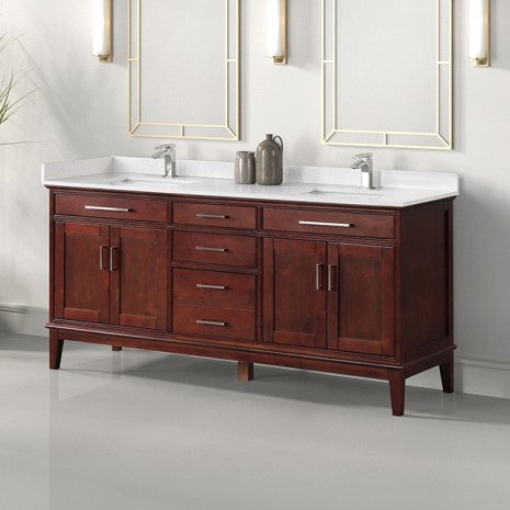 Almeria White/Cherry Vanity Set by Furniture of America at Eve Furniture