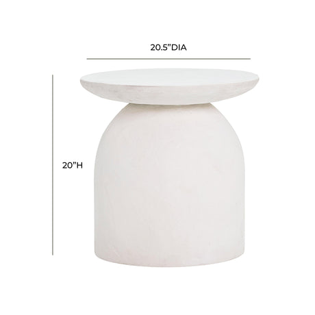 Aloe White Indoor / Outdoor Concrete Side Table by TOV Furniture at Eve Furniture