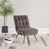 Aloma Dark Brown Armless Tufted Accent Chair