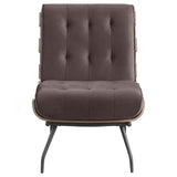 Aloma Dark Brown Armless Tufted Accent Chair