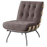 Aloma Dark Brown Armless Tufted Accent Chair