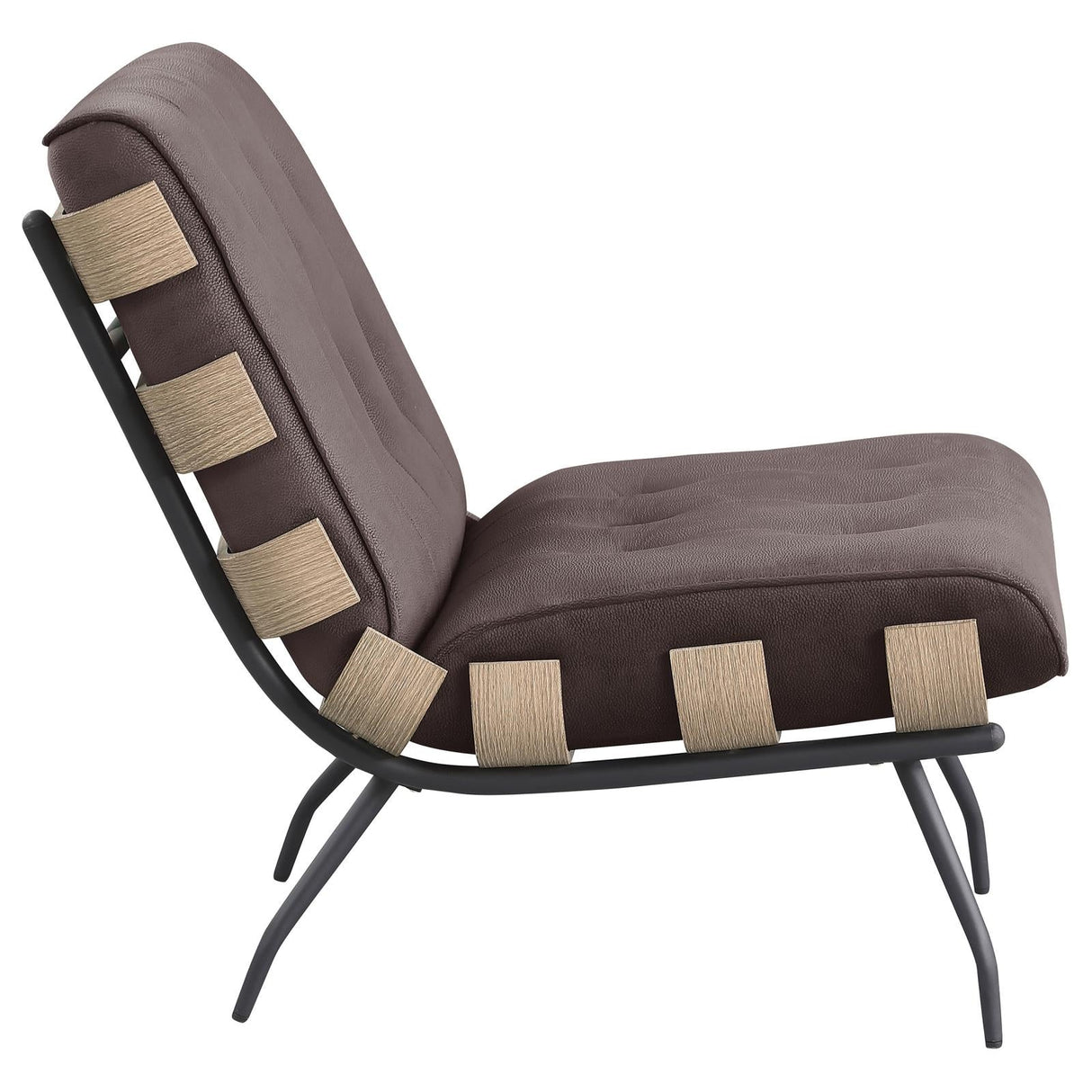 Aloma Dark Brown Armless Tufted Accent Chair