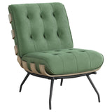 Aloma Green Armless Tufted Accent Chair