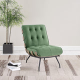 Aloma Green Armless Tufted Accent Chair