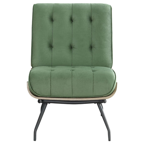 Aloma Green Armless Tufted Accent Chair