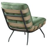 Aloma Green Armless Tufted Accent Chair